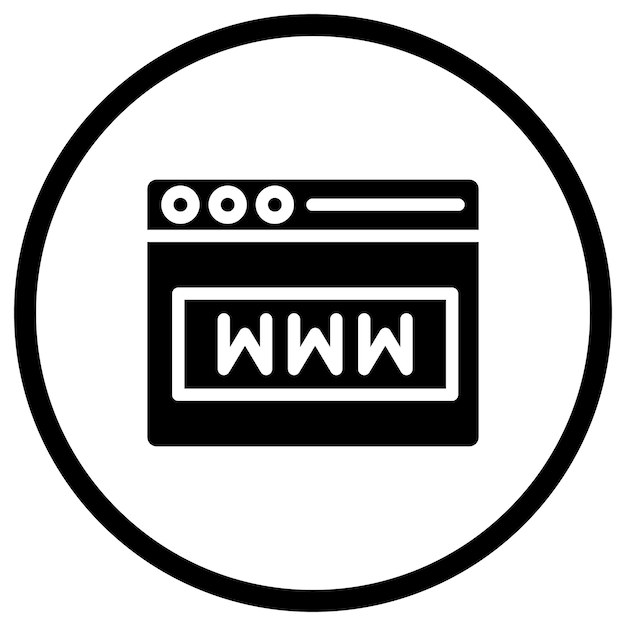 Ilustración del diseño de íconos vectoriales de Www