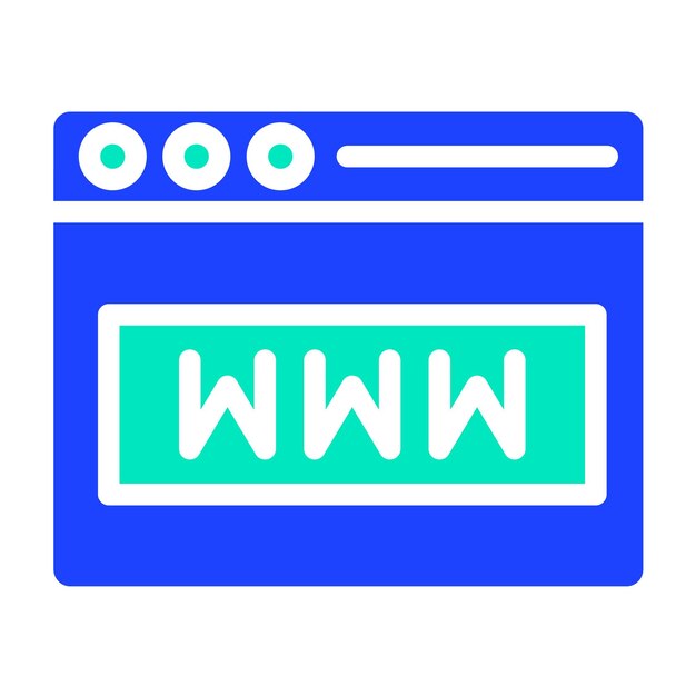 Ilustración del diseño de íconos vectoriales de Www
