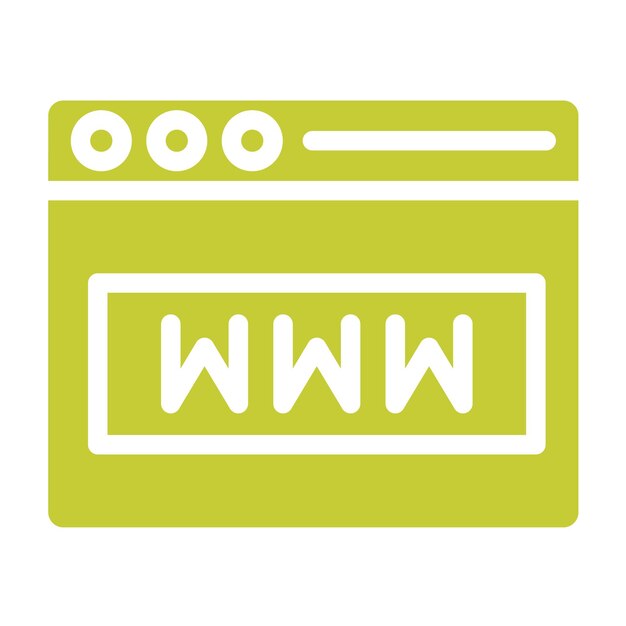 Ilustración del diseño de íconos vectoriales de Www