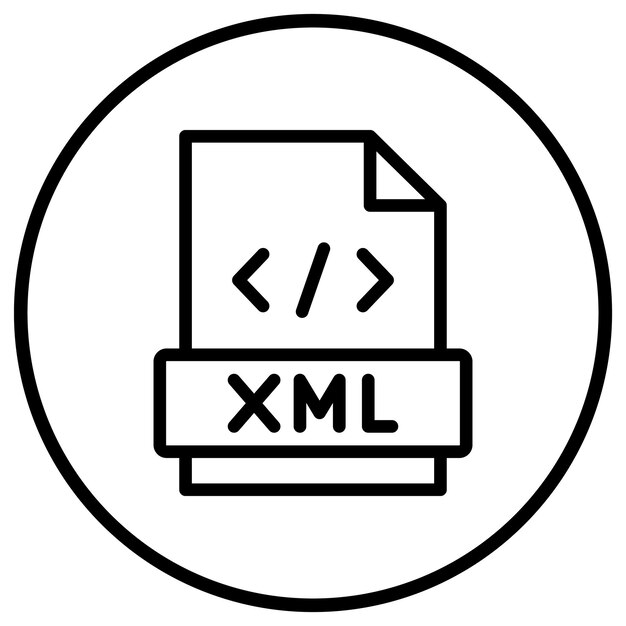 Ilustración del diseño de íconos vectoriales de Xml