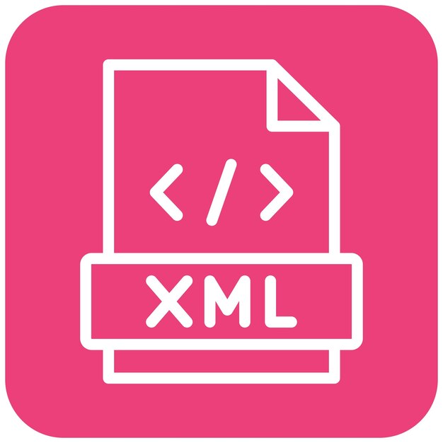 Ilustración del diseño de íconos vectoriales de Xml