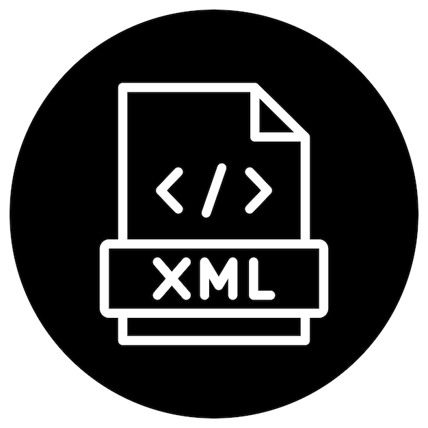 Ilustración del diseño de íconos vectoriales de Xml