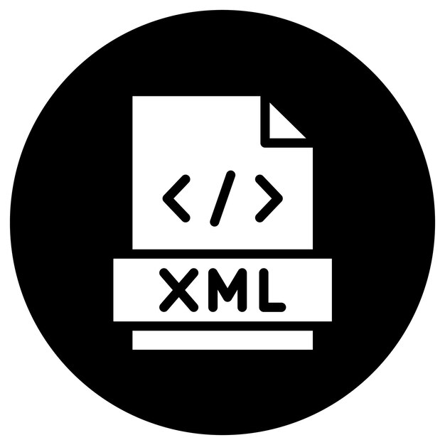 Ilustración del diseño de íconos vectoriales de Xml