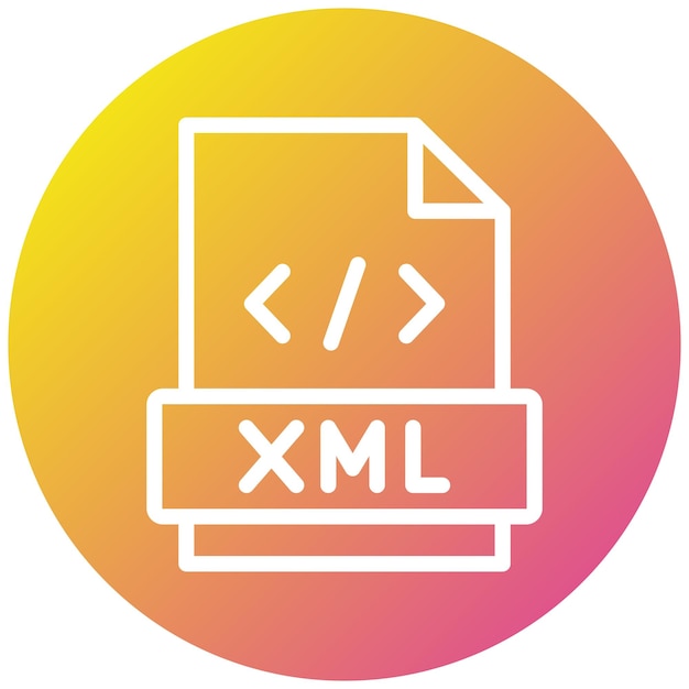 Ilustración del diseño de íconos vectoriales de Xml