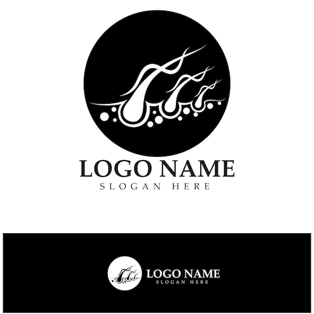 Ilustración de diseño de imagen de vector de logotipo de eliminación de logotipo de trasplante de cabello de logotipo de tratamiento de cabello