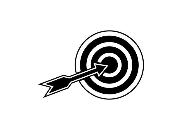 Ilustración de diseño de imágenes prediseñadas de icono de destino aislado