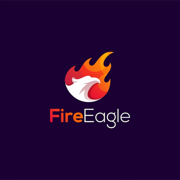 Ilustración de diseño de logo de águila de fuego