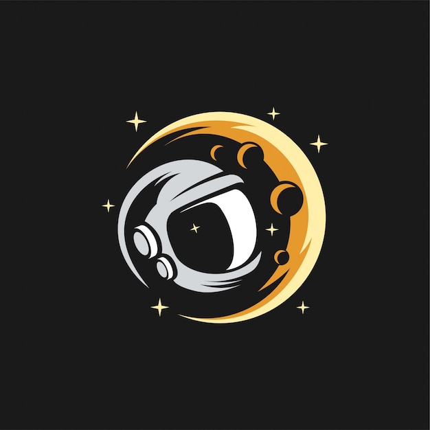 Vector ilustración de diseño de logo de cabeza de astronauta