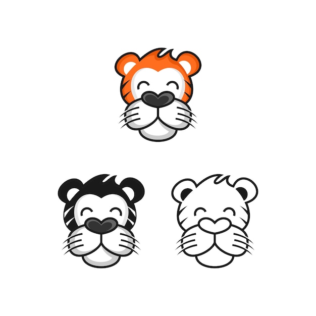 Ilustración de diseño de logo de cabeza de tigre