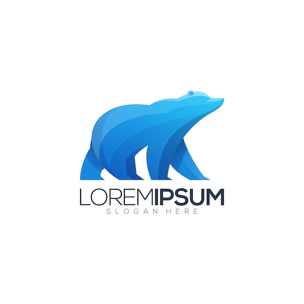 Ilustración de diseño de logo de oso