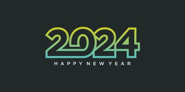 Ilustración de diseño de logotipo 2024 con idea creativa moderna
