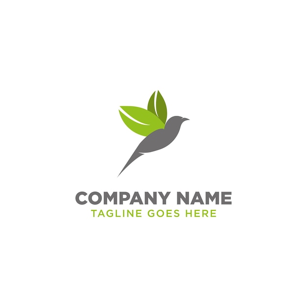 Ilustración de diseño de logotipo abstracto de pájaro de naturaleza
