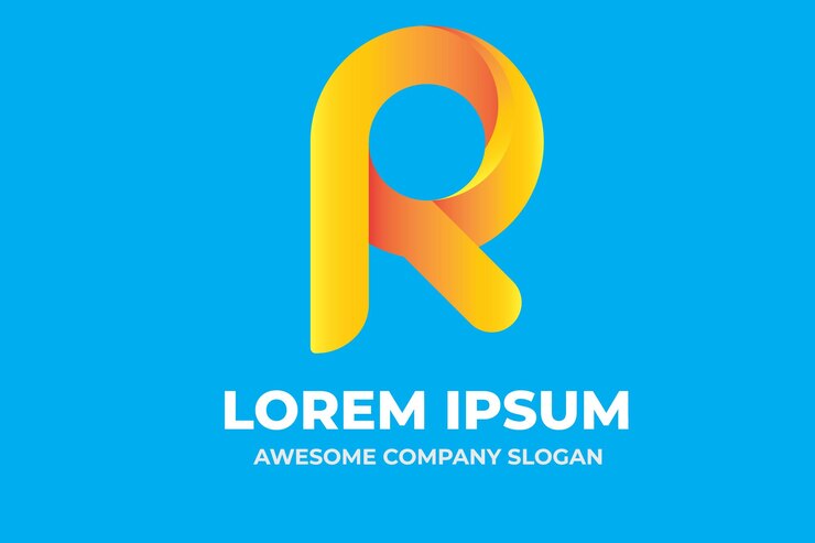 Vector ilustración del diseño del logotipo del alfabeto r