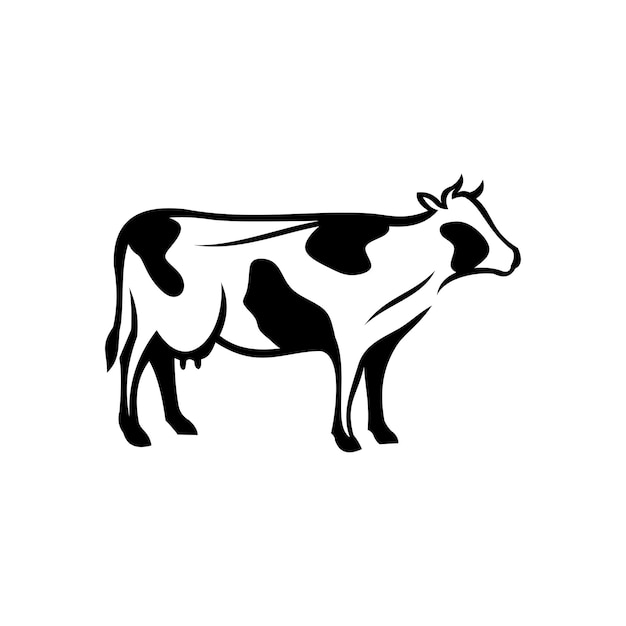 Ilustración del diseño del logotipo del animal vaca