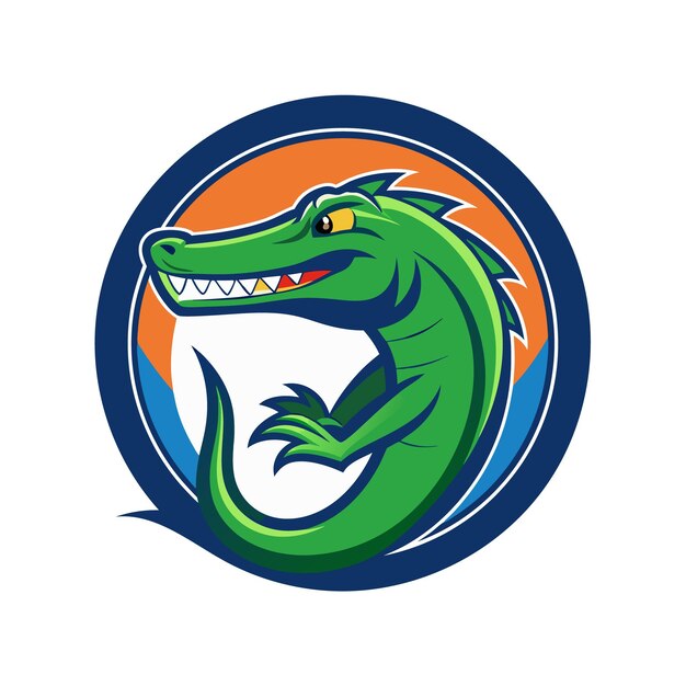 Ilustración del diseño del logotipo del arte vectorial del cocodrilo