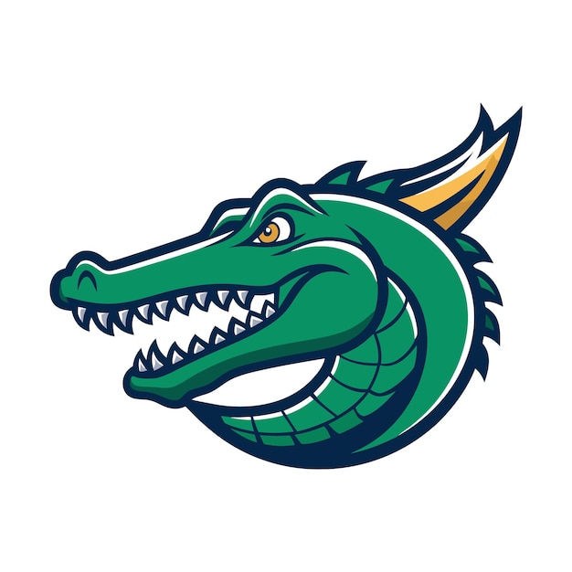 Ilustración del diseño del logotipo del arte vectorial del cocodrilo