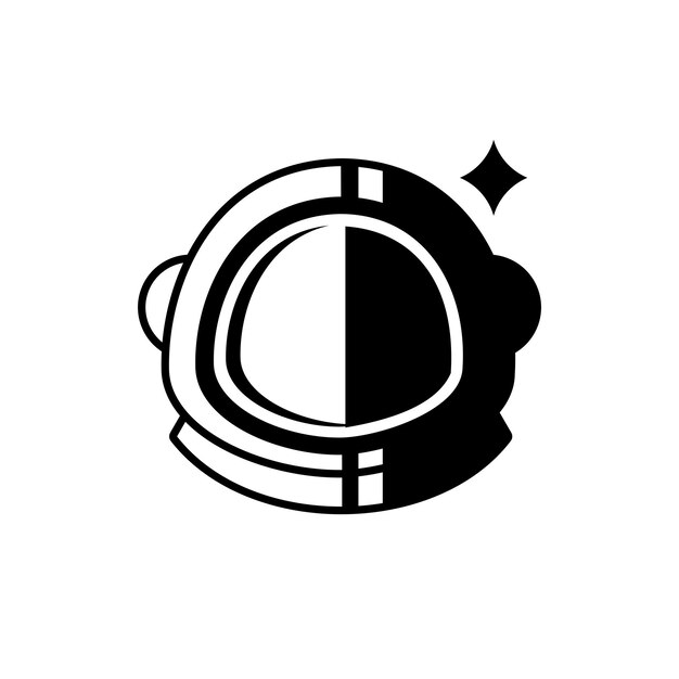Ilustración del diseño del logotipo del astronauta