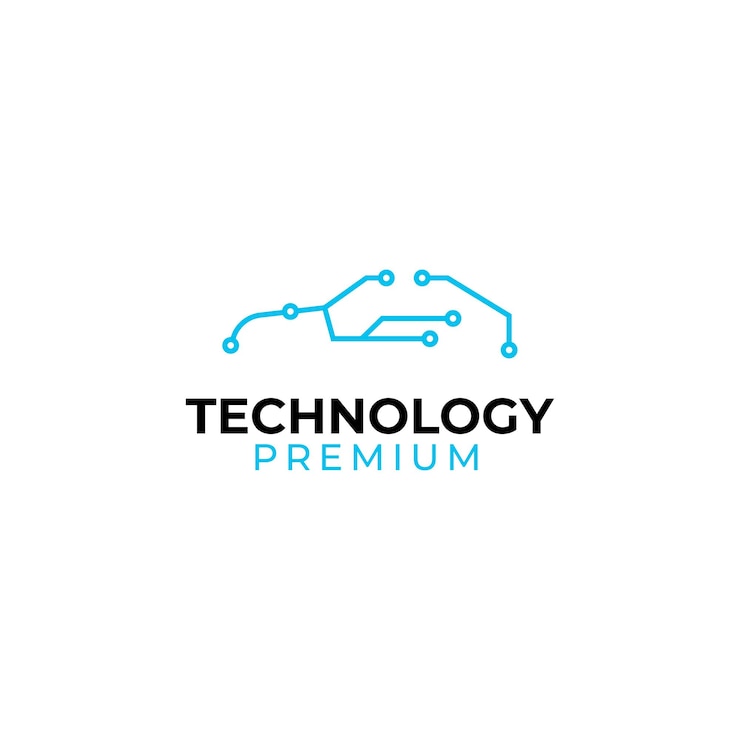 Vector ilustración de diseño de logotipo de automóvil o tecnología de automóvil vectorial