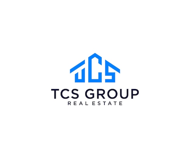 Ilustración de diseño de logotipo de bienes raíces de tcs