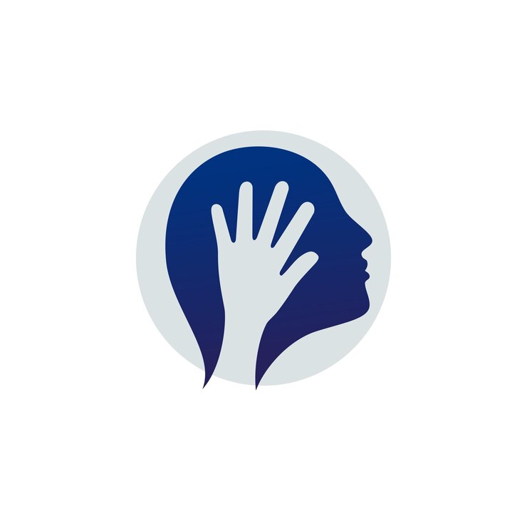 Vector ilustración del diseño del logotipo de la cabeza de la mano