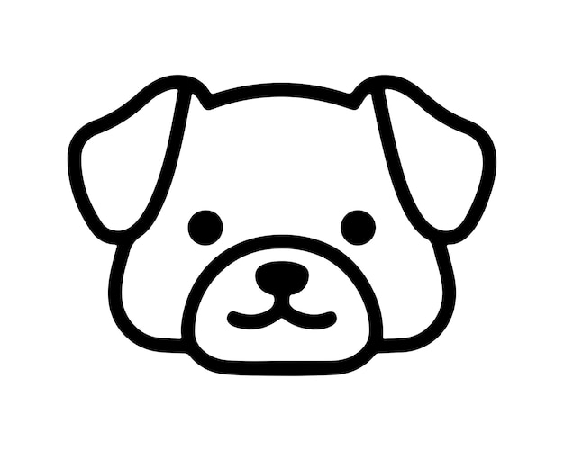 Ilustración del diseño del logotipo de la cabeza del perro