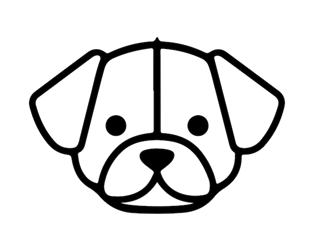 Ilustración del diseño del logotipo de la cabeza del perro