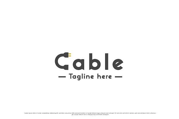 Vector ilustración de diseño de logotipo de cable de letra c diseño de logotipo simple de letras de cable de red de tipografía