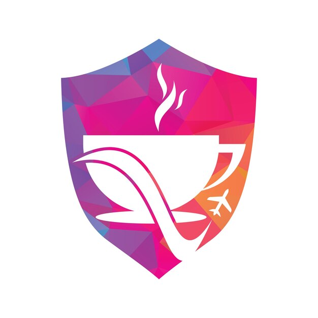 Ilustración de diseño de logotipo de café de viaje