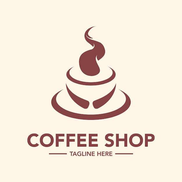 Ilustración de diseño de logotipo de cafetería