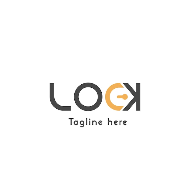 Ilustración de diseño de logotipo de candado Idea creativa abstracta, símbolo plano simple, icono de vector, candado