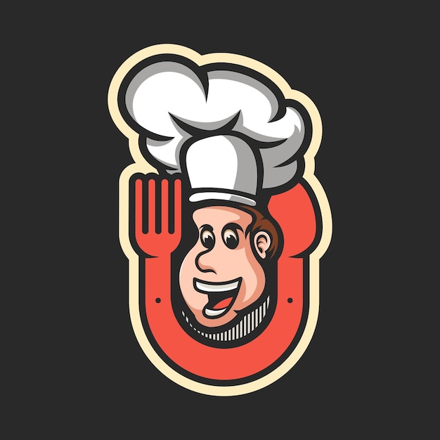 Ilustración de diseño de logotipo de chef