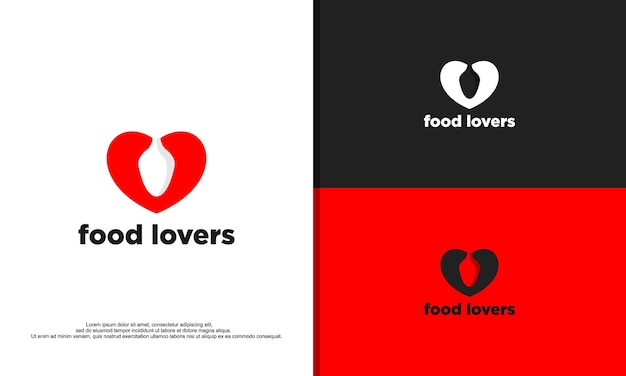 Ilustración de diseño de logotipo de comida de amor