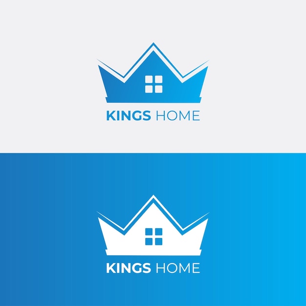 Ilustración de diseño de logotipo conceptual de Kings Home