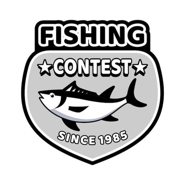 Vector ilustración del diseño del logotipo del concurso de pesca