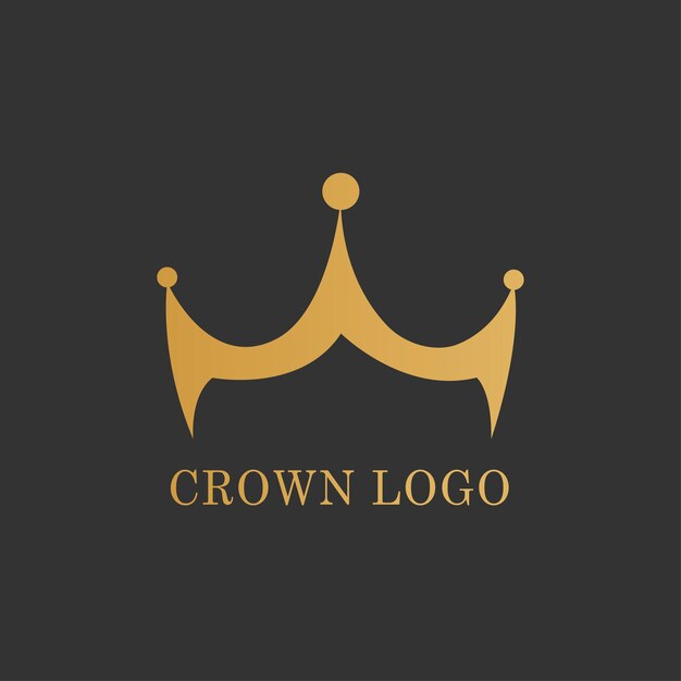 Ilustración del diseño del logotipo de la corona de lujo dorada de Vector