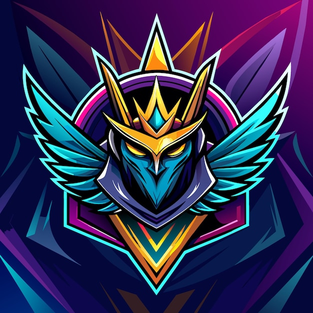 Ilustración del diseño del logotipo de la corona A a Z para Esport