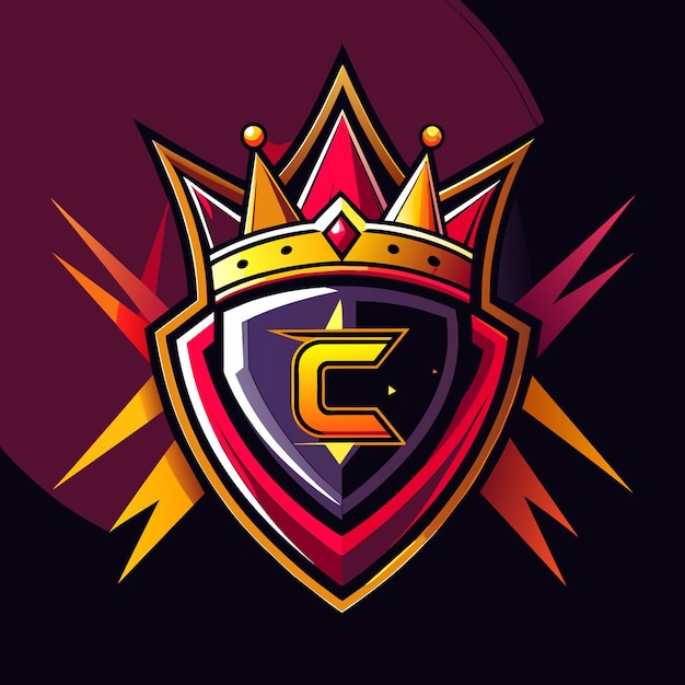 Ilustración del diseño del logotipo de la corona A a Z para Esport