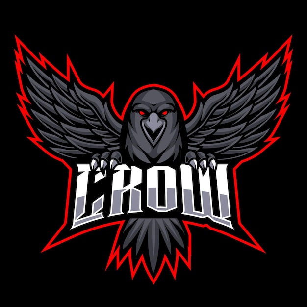Ilustración del diseño del logotipo de Crow Esport