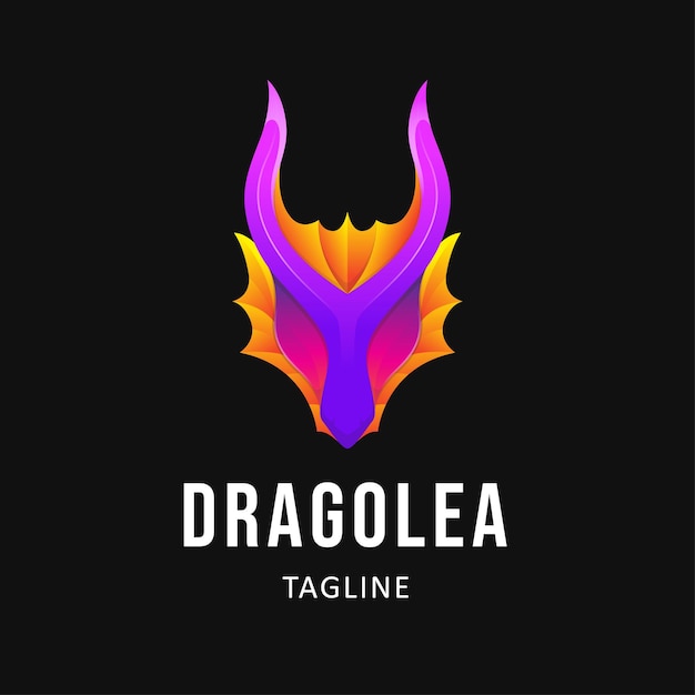 Ilustración de diseño de logotipo de dragón colorido