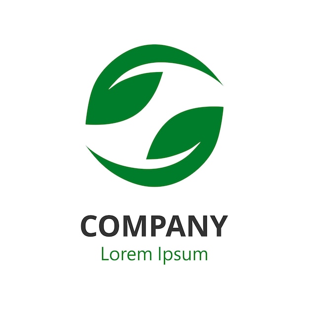 ilustración de diseño de logotipo ecológico verde para empresa ambiental