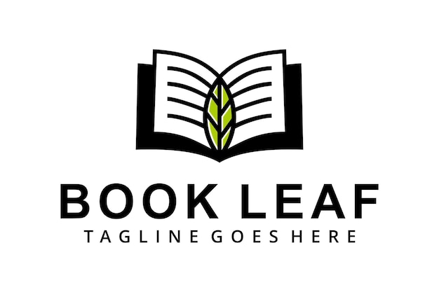 Ilustración de diseño de logotipo de educación moderna creativa usando plantilla de icono de hoja de libro y naturaleza