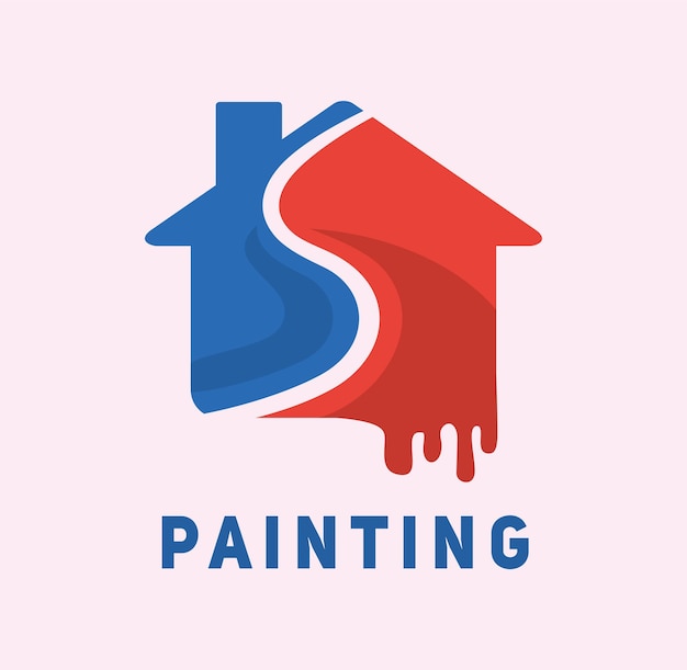 Ilustración de diseño de logotipo de empresa de pintura