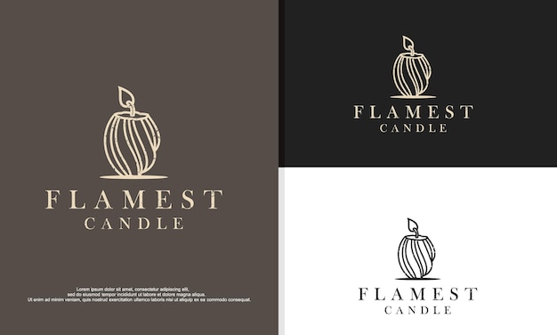 Ilustración de diseño de logotipo de empresa de velas caseras