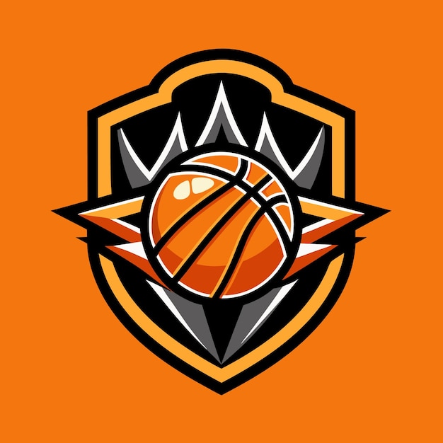 Ilustración del diseño del logotipo del equipo de baloncesto en fondo sólido