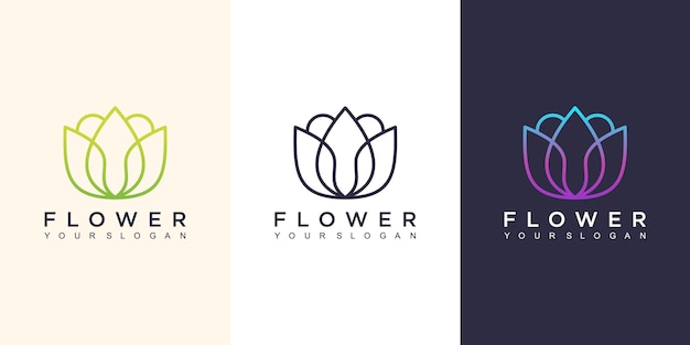 Ilustración de diseño de logotipo de flor