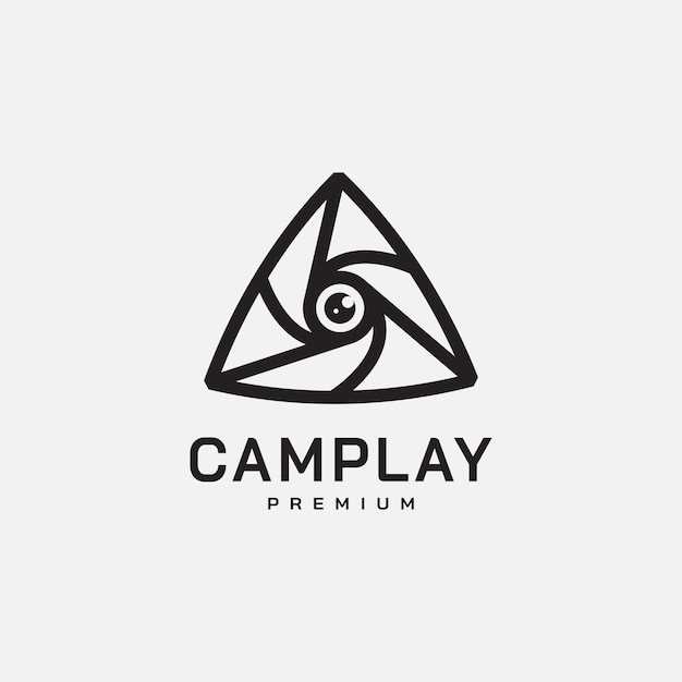 Ilustración del diseño del logotipo de la fotografía de juego de la cámara