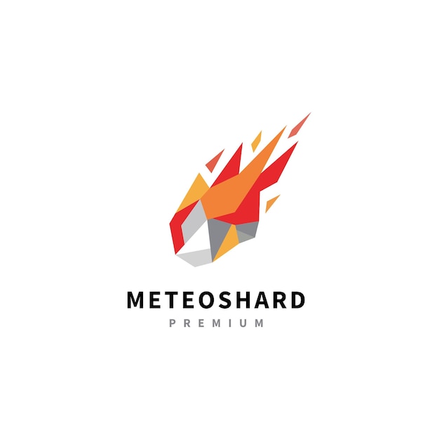 Ilustración de diseño de logotipo de fragmento de meteorito con estilo geométrico 2