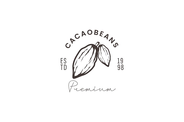 Ilustración del diseño del logotipo de la fruta de cacao