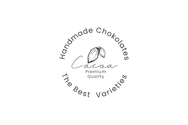 Ilustración del diseño del logotipo de la fruta de cacao