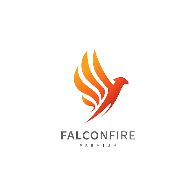 Ilustración del diseño del logotipo de fuego de halcón 2